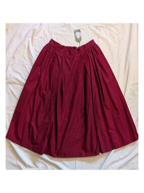 Hearts and Found Ruthie Front Pleated Midi Skirt with Pockets NWT M